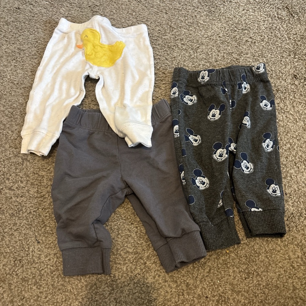 Carter's Gray, White, and Charcoal Joggers Set